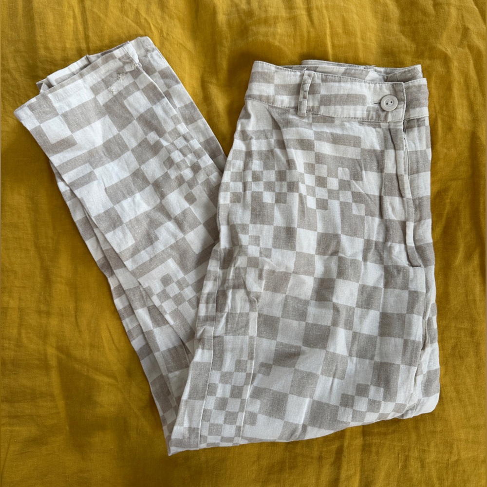 Dusen Dusen linen capri checked pants 1 of a kind